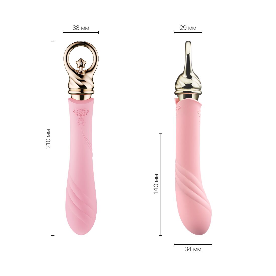 Вибратор Zalo Courage Pre-Heating G-spot Massager, 20,6 см (розовый)