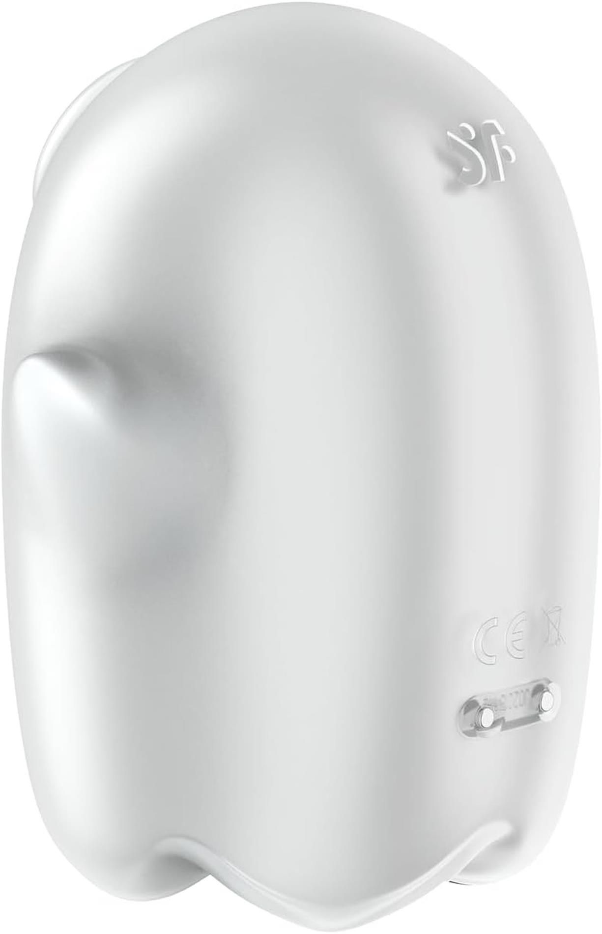 Вакуумний кліторальний стимулятор з вібрацією Satisfyer Glowing Ghost (білий)