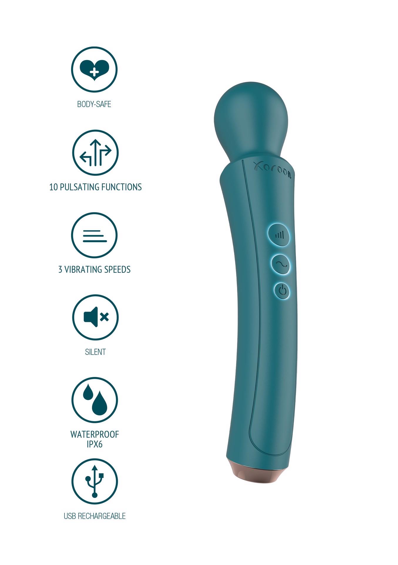 Вибромассажер Xocoon The Curved Wand, 27 см (зеленый)