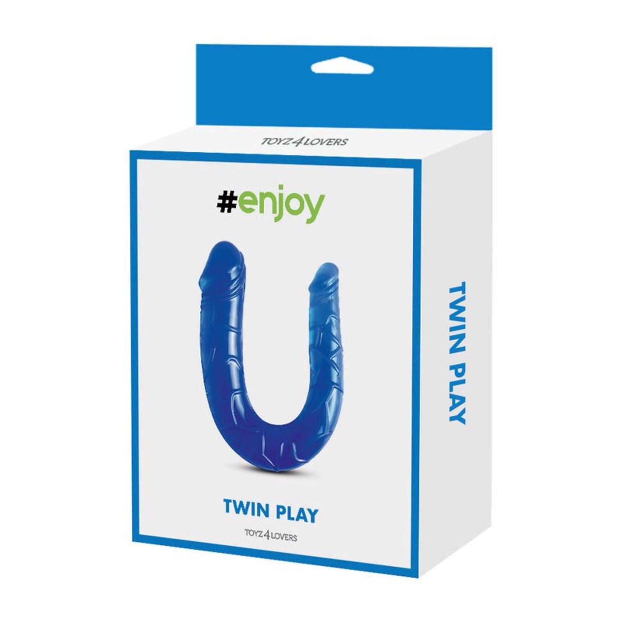 Двухсторонний фаллоимитатор Toyz4lovers Twin Pley,  15 см (синий)