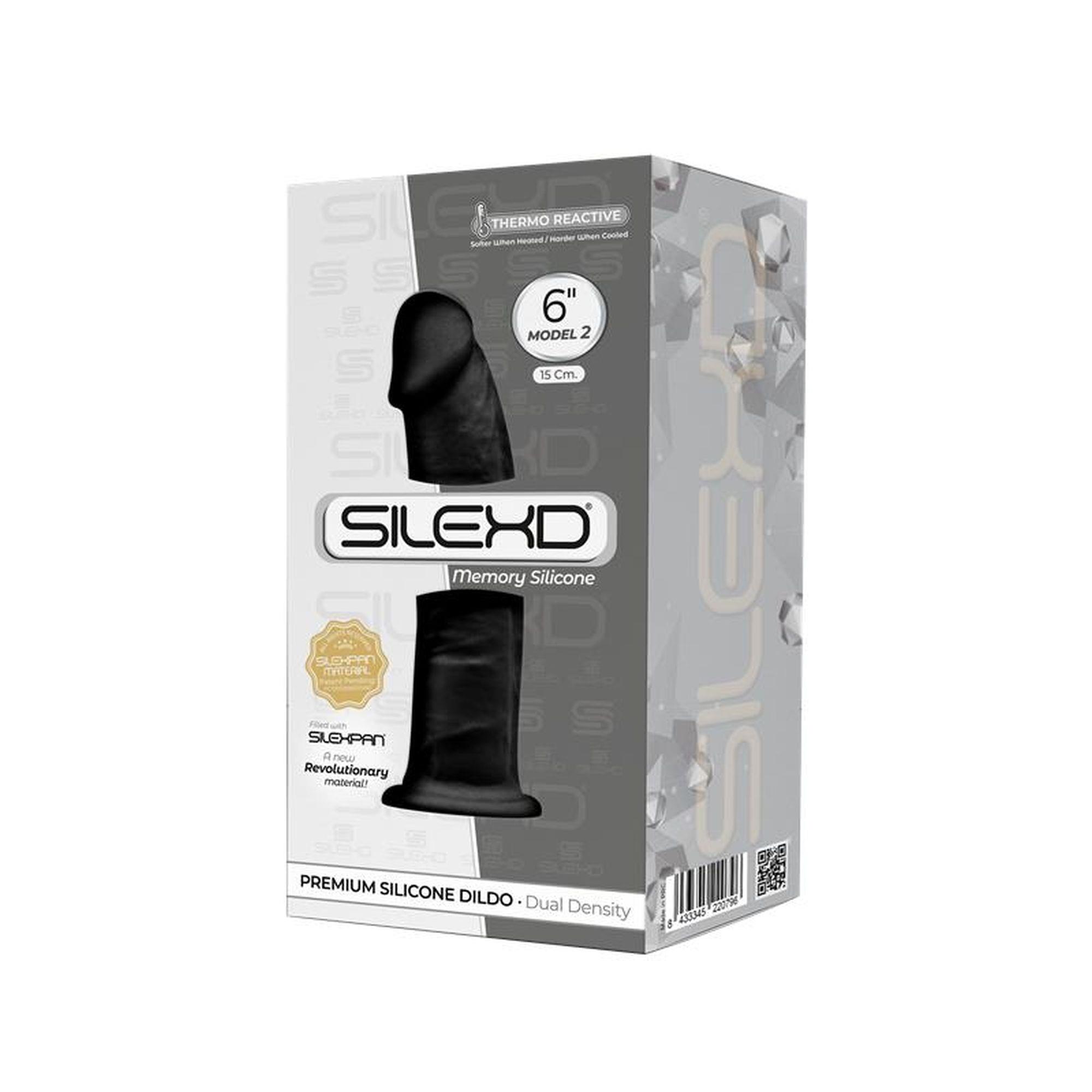 Фаллоимитатор Silexd Premium Silicone Dildo Model 2 Size 6'', 15.5 см (черный)