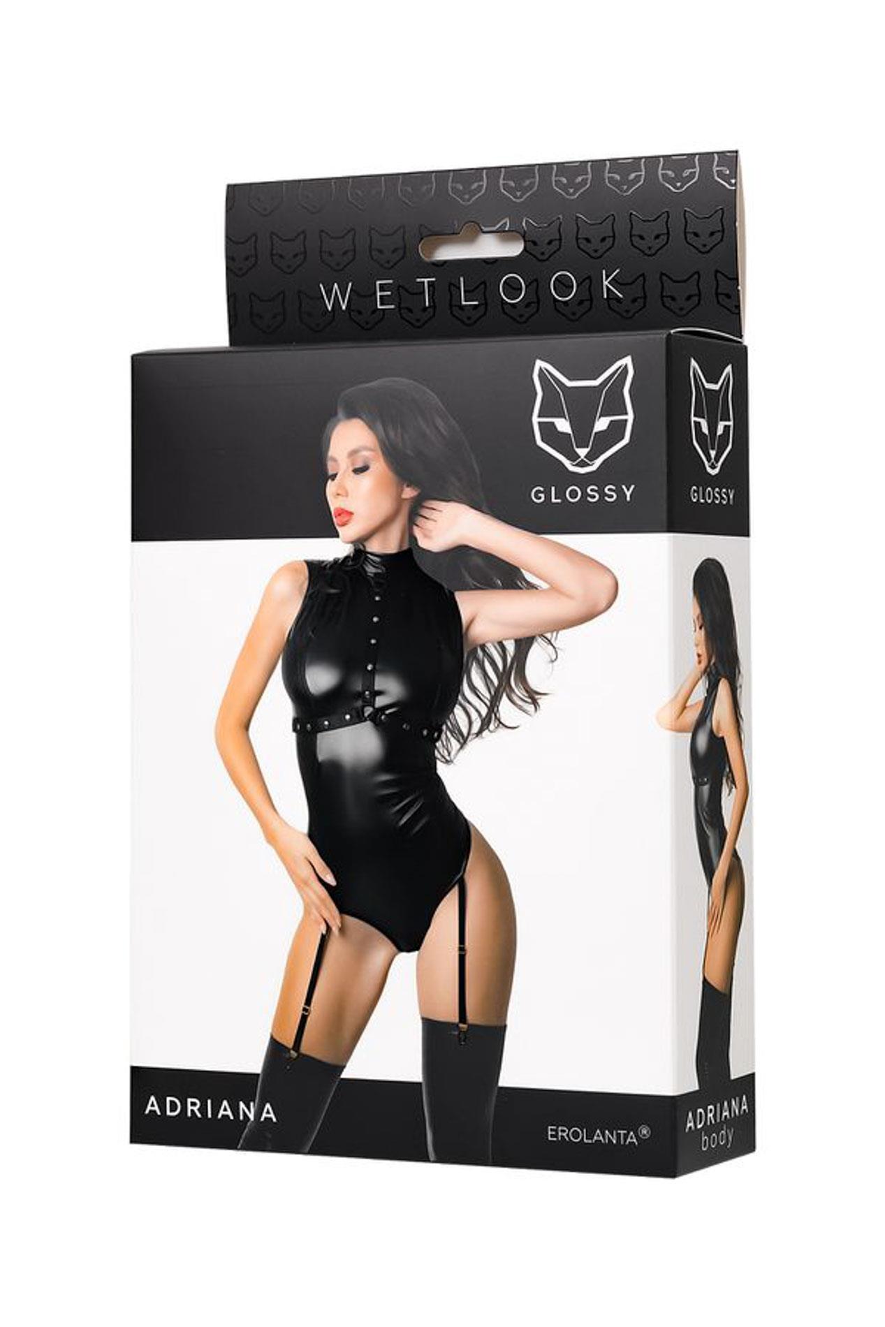 Боди Glossy Wetlook Adriana, M (черный)