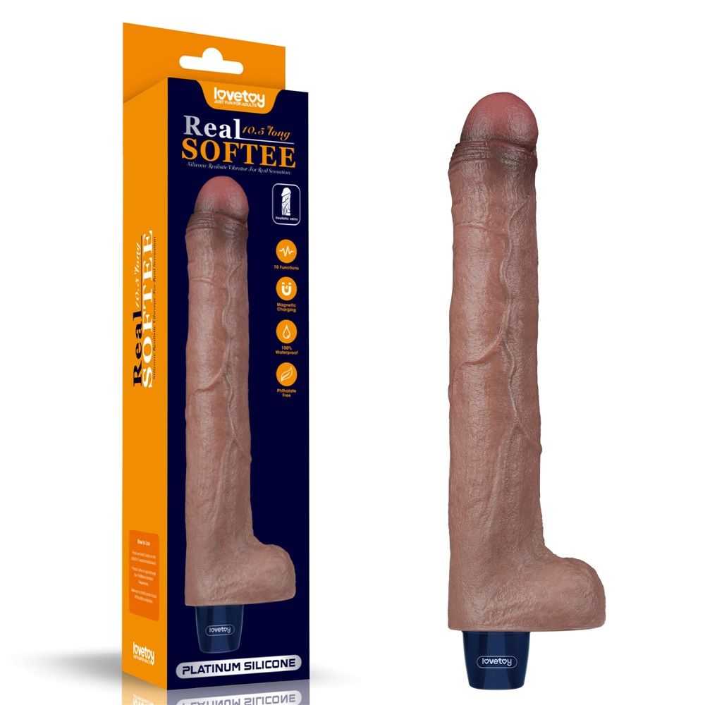 Вибратор Lovetoy Real Softee 10.5", 26,5 см (коричневый)