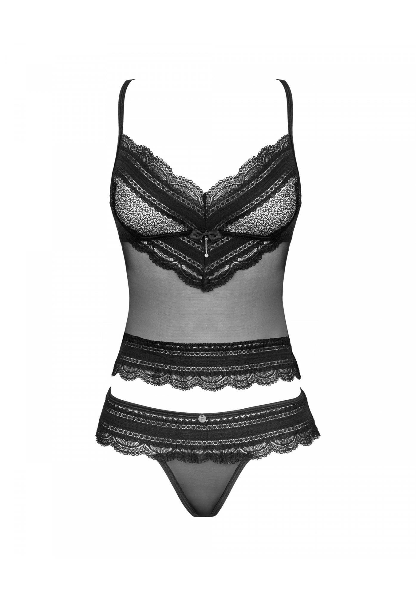 Комплект белья Obsessive Ivannes, 2XL/3XL (черный)