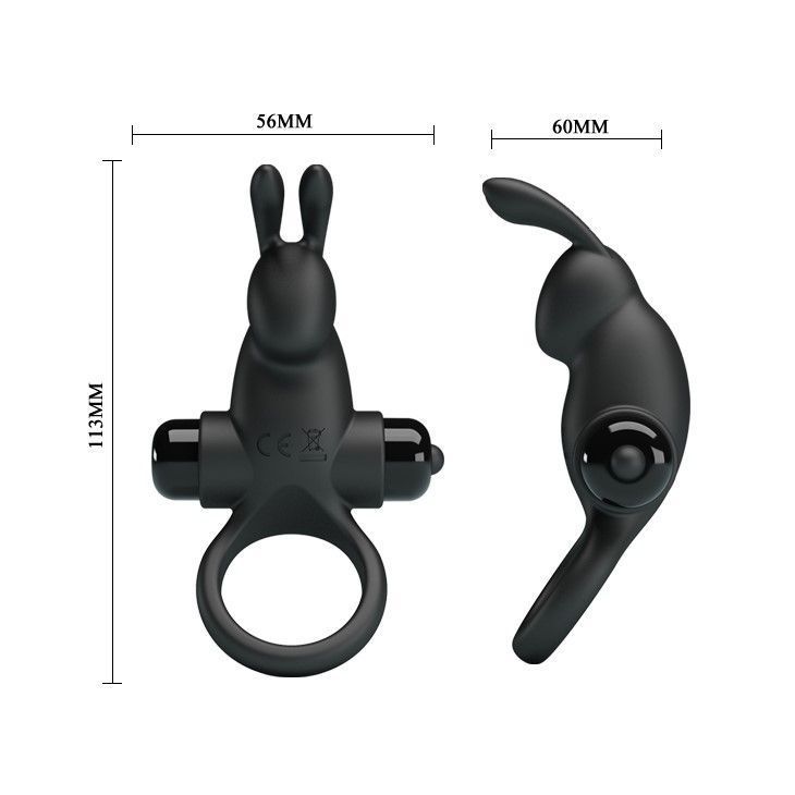 Ерекційне кільце Pretty Love Vibrant Penis Ring I, 11,3 см (чорний)
