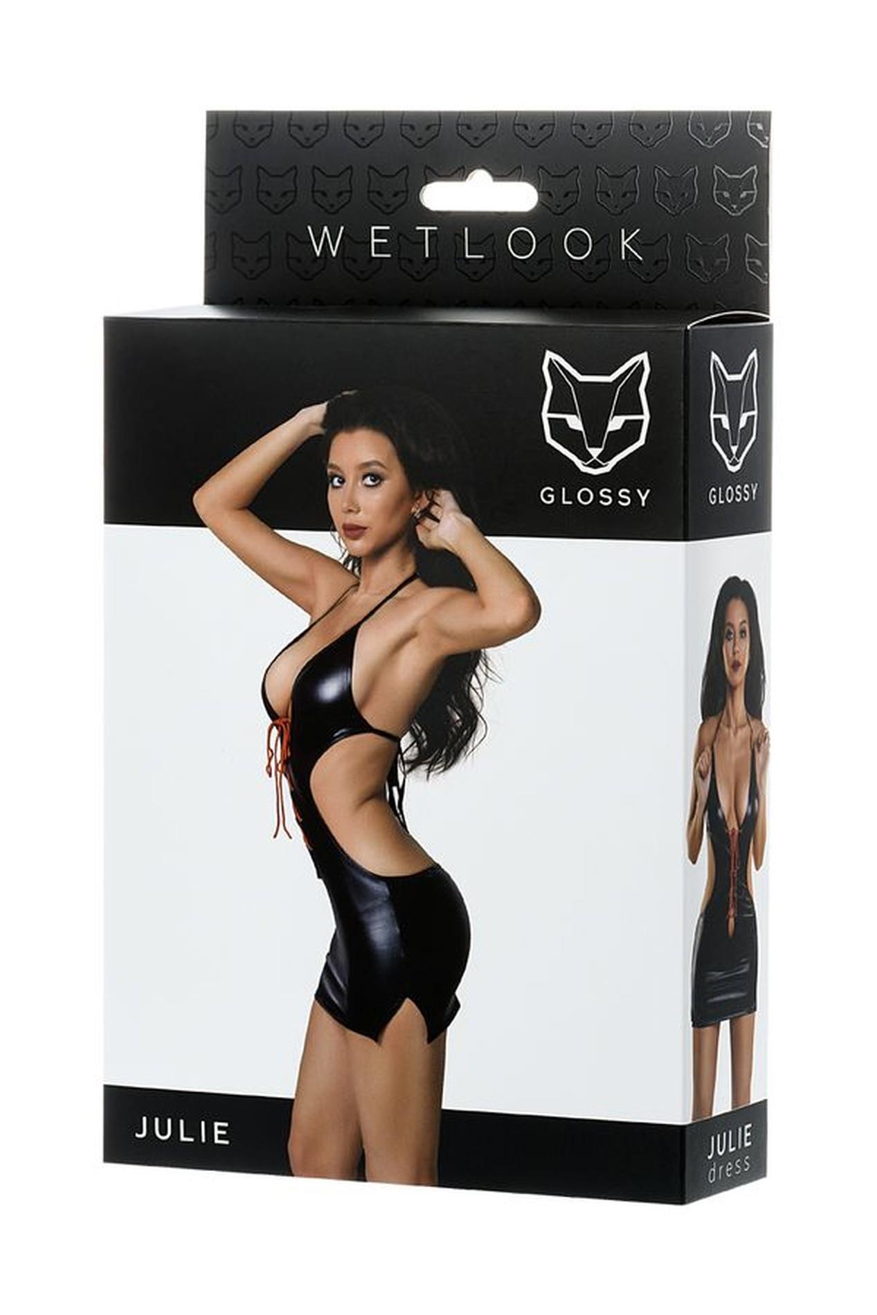 Платье Glossy Shiny Wetlook, S (черный)