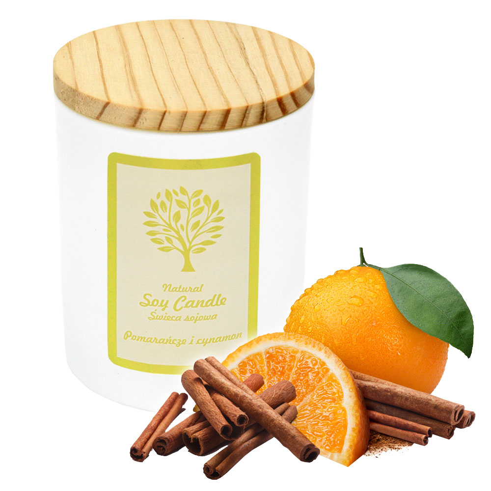 Свеча Aurora Natural Soy Candle апельсин и корица, 150 г