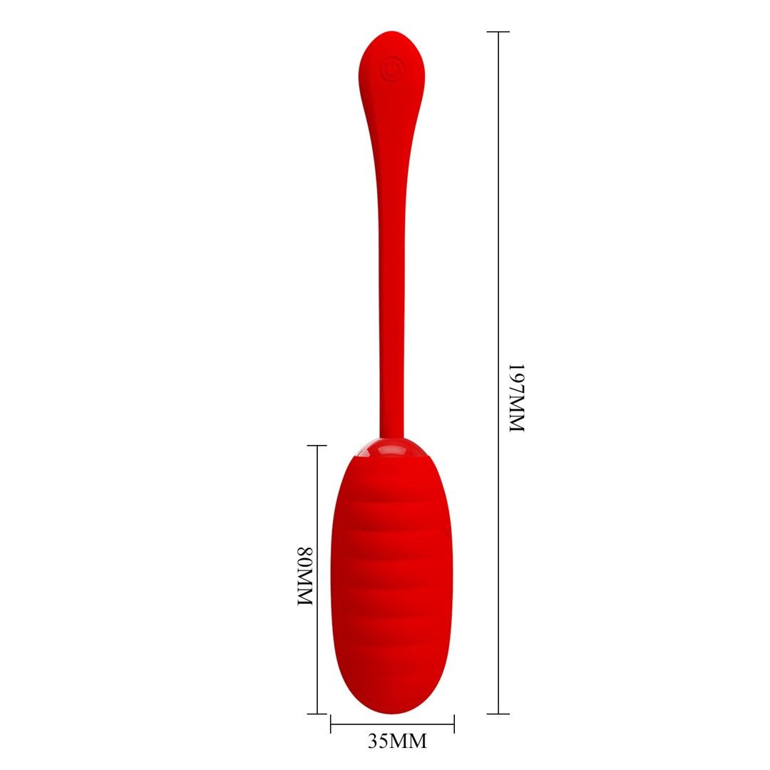 Віброяйце Pretty Love Kirk Super Soft Silicone, 19,7 см (червоний)