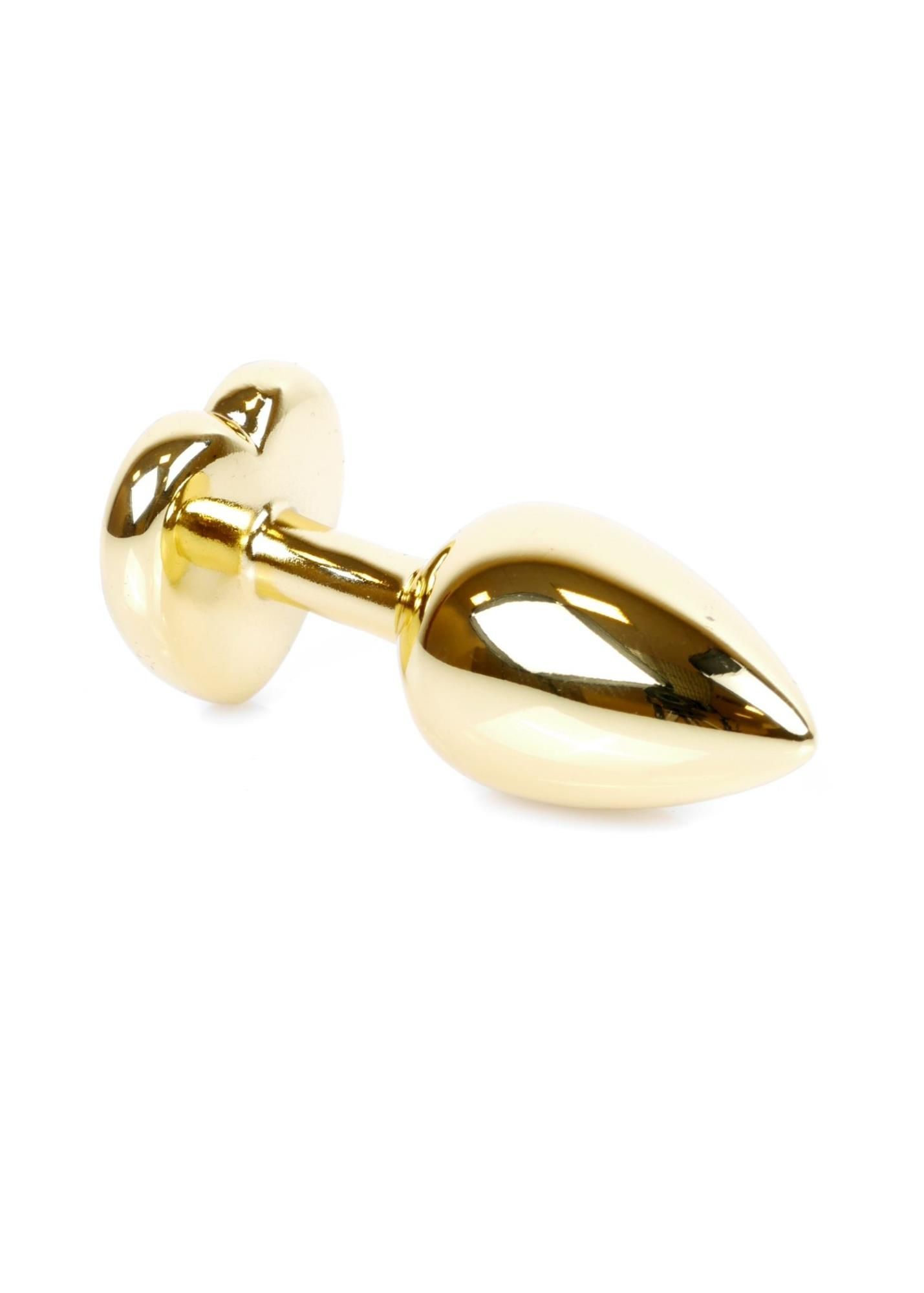 Анальна пробка з кристалом Boss Jewellery, 7 см (золотий)