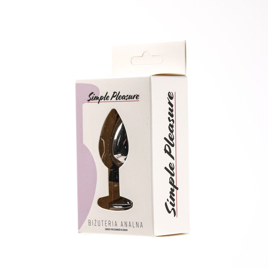 Korek analny z kryształem Simply Pleasure S, 7 cm (fioletowy)