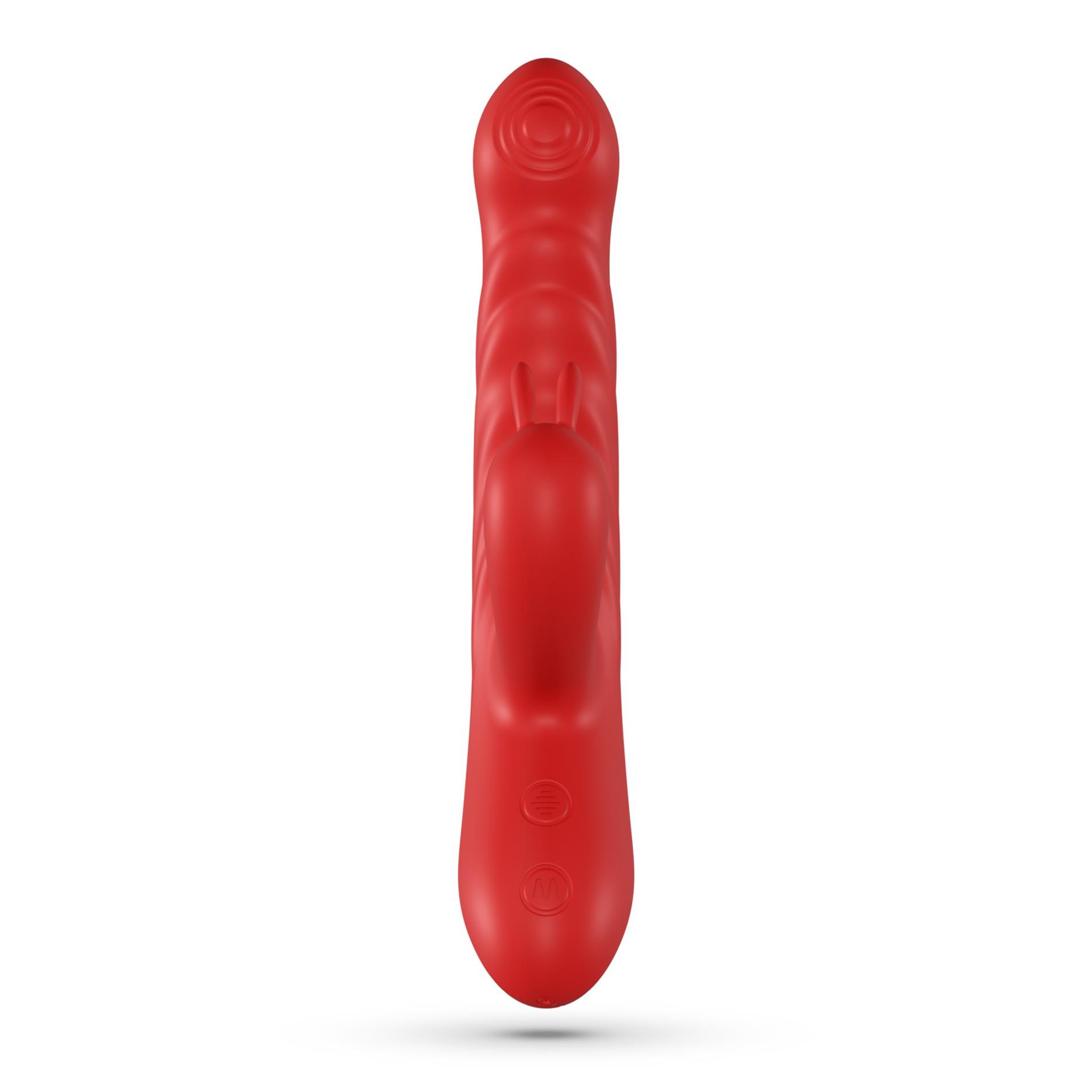 Вибратор-кролик Crushious Lapin Thrusting, 21.5 см (красный)