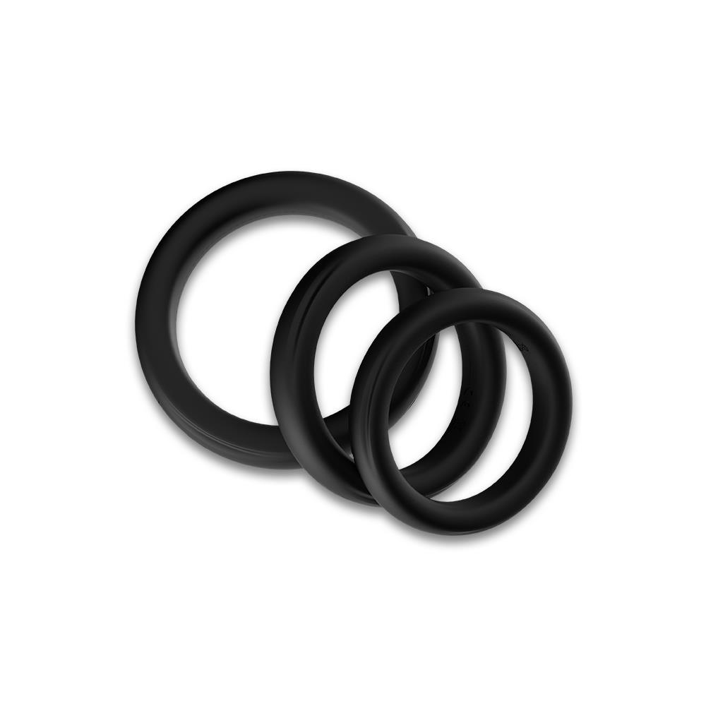 Ерекційне кільце B - Series Joy Triple black, 3 шт (чорний)