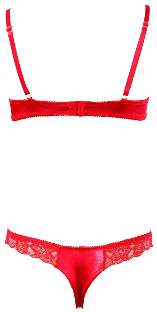 Комплект белья Cottelli Lingerie Half-cup Bra Set, 80B/M (красный)