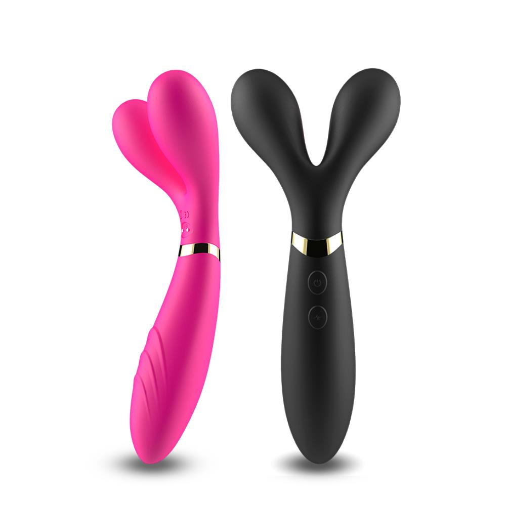 B - Series Joy Y-Wand - Wibrator-królik B -, Czarny, 19.2 cm