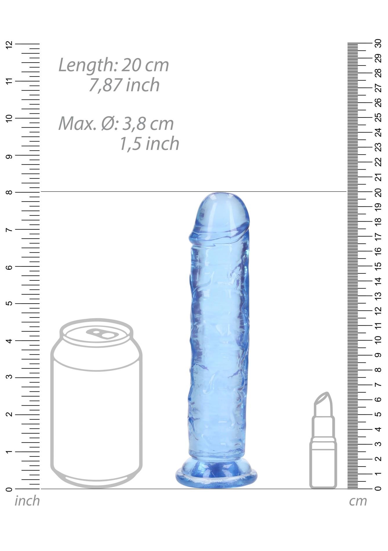 Фаллоимитатор RealRock Crystal Clear Realistic Dildo 7'', 20 см (голубой)