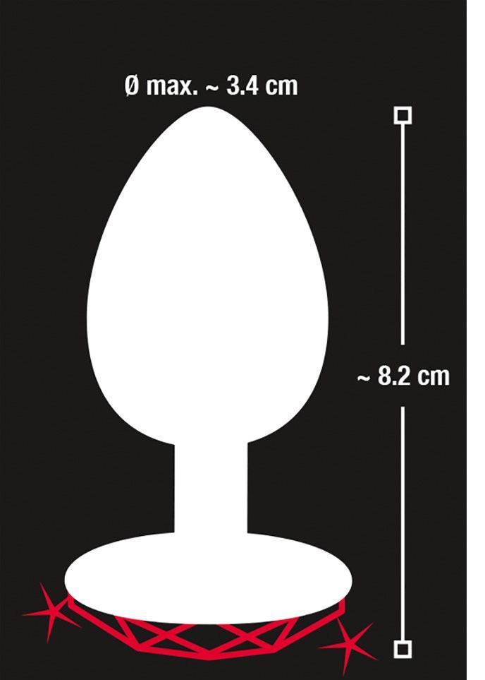 Korek analny z kryształkiem You2Toys, 8,2 cm (srebro)