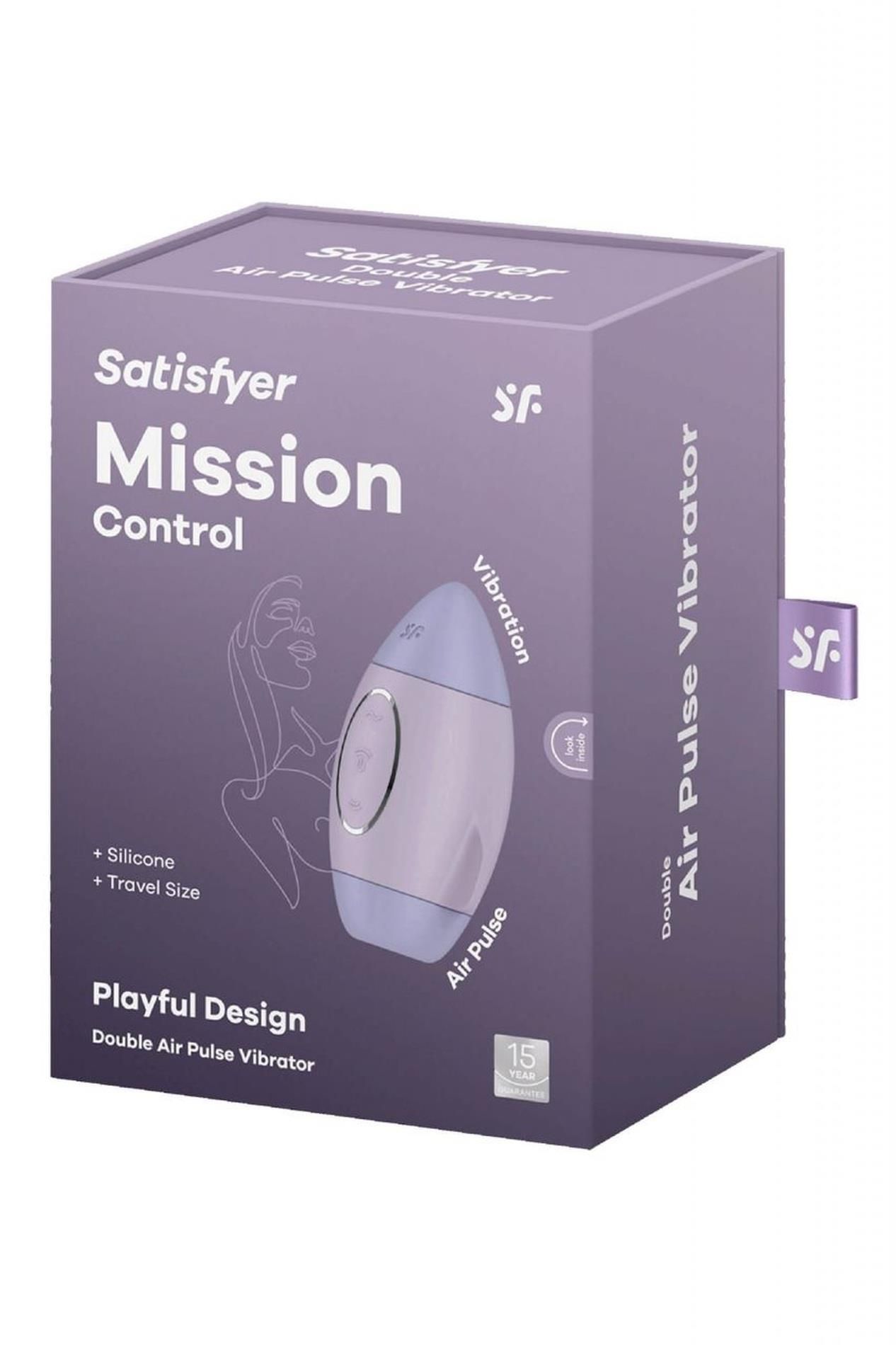 Вакуумний стимулятор клітора з вібрацією Satisfyer Mission Control (фіолетовий)