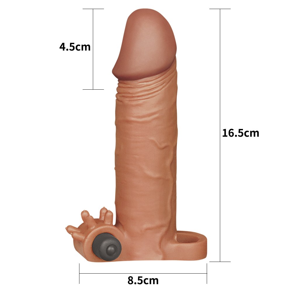 Nakładka na penisa Lovetoy Pleasure X Tender Add 2", 17.7 cm (brązowy)