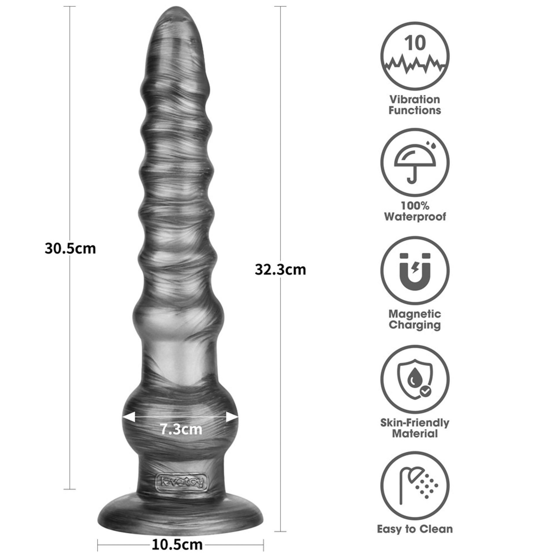 Вибратор King Sized Vibrating Vibrax Slider 12.5", 32.3 см (серый)