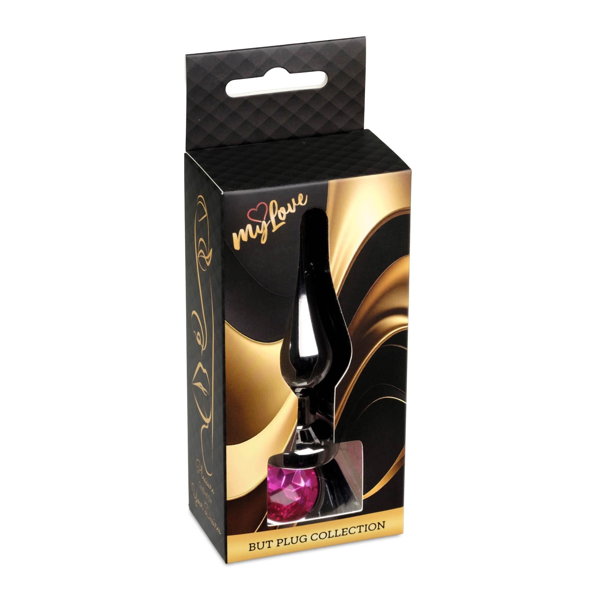 Анальна пробка MyLove Toys Jewellery Dark Silver Butt Plug, 9.5 см (рожевий)