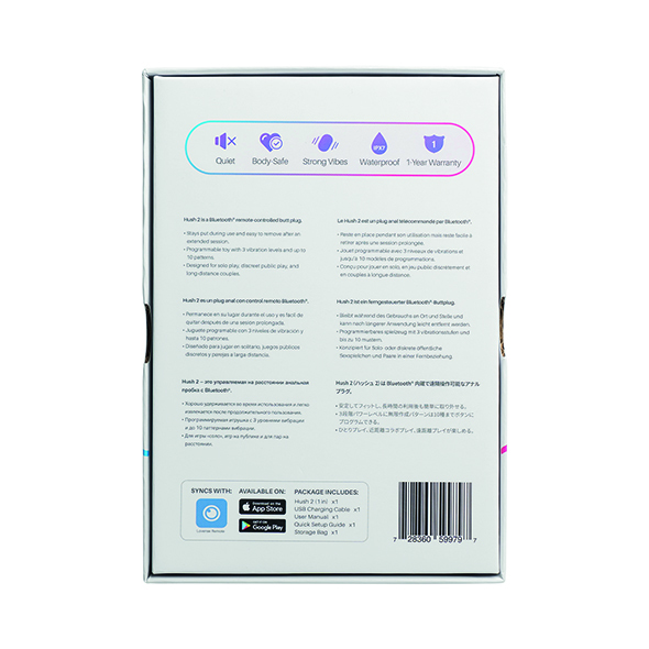 Korek analny Lovense Hush 2 XS, 12 cm (czarny)