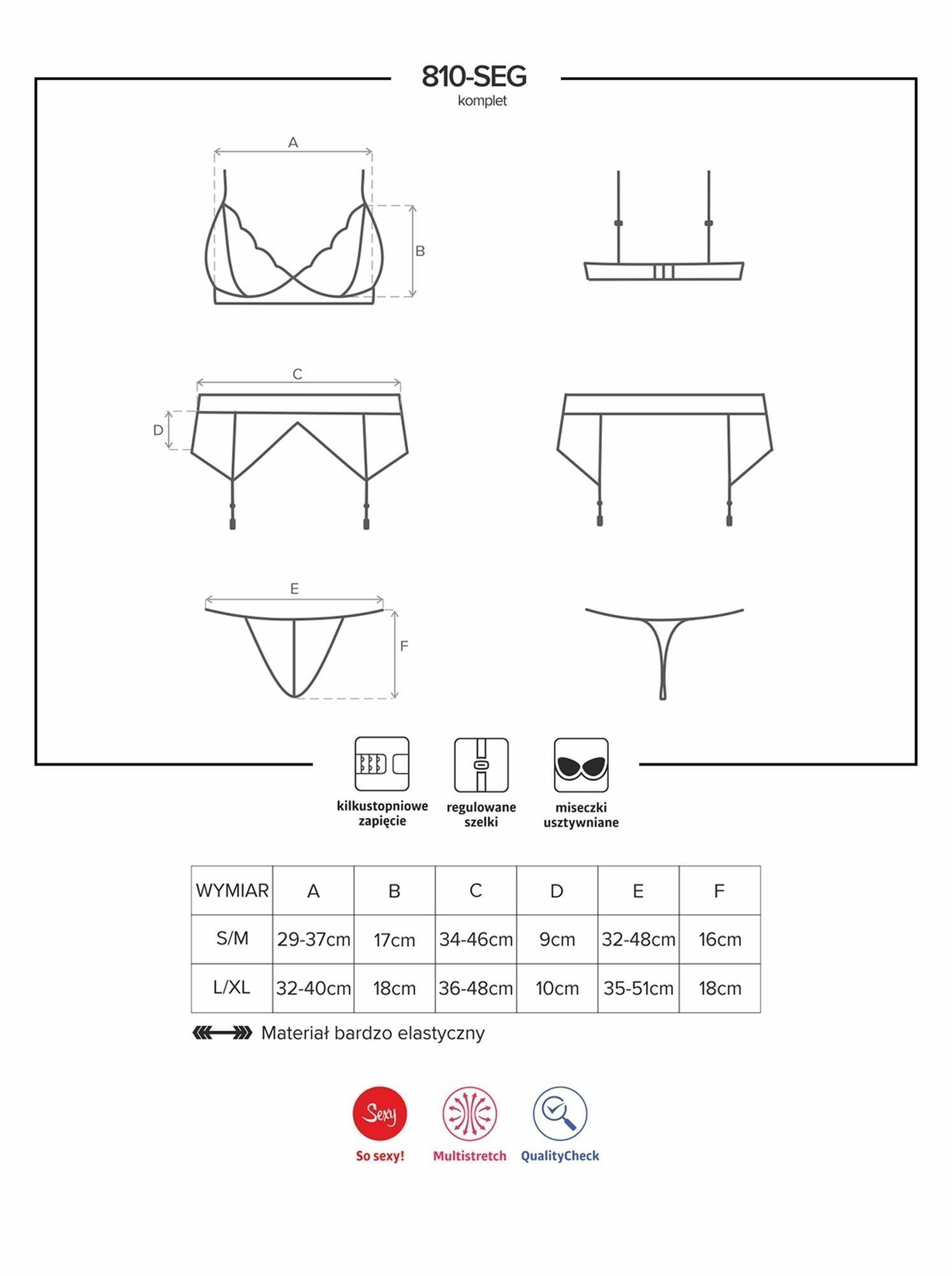 Комплект белья Obsessive 810, L/XL (белый)