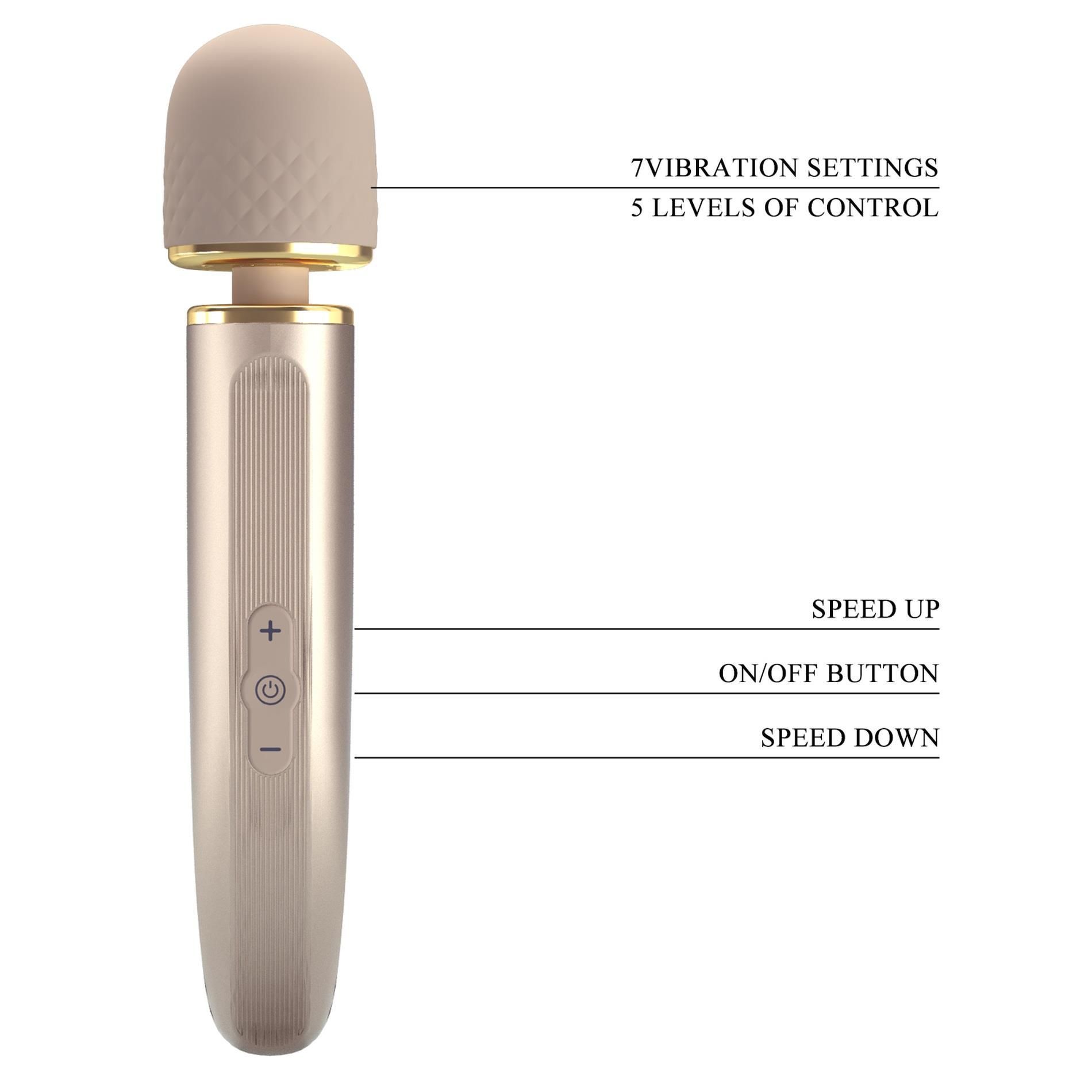 Вибромассажер Pretty Love Interesting Massager, 29 см (золотой)