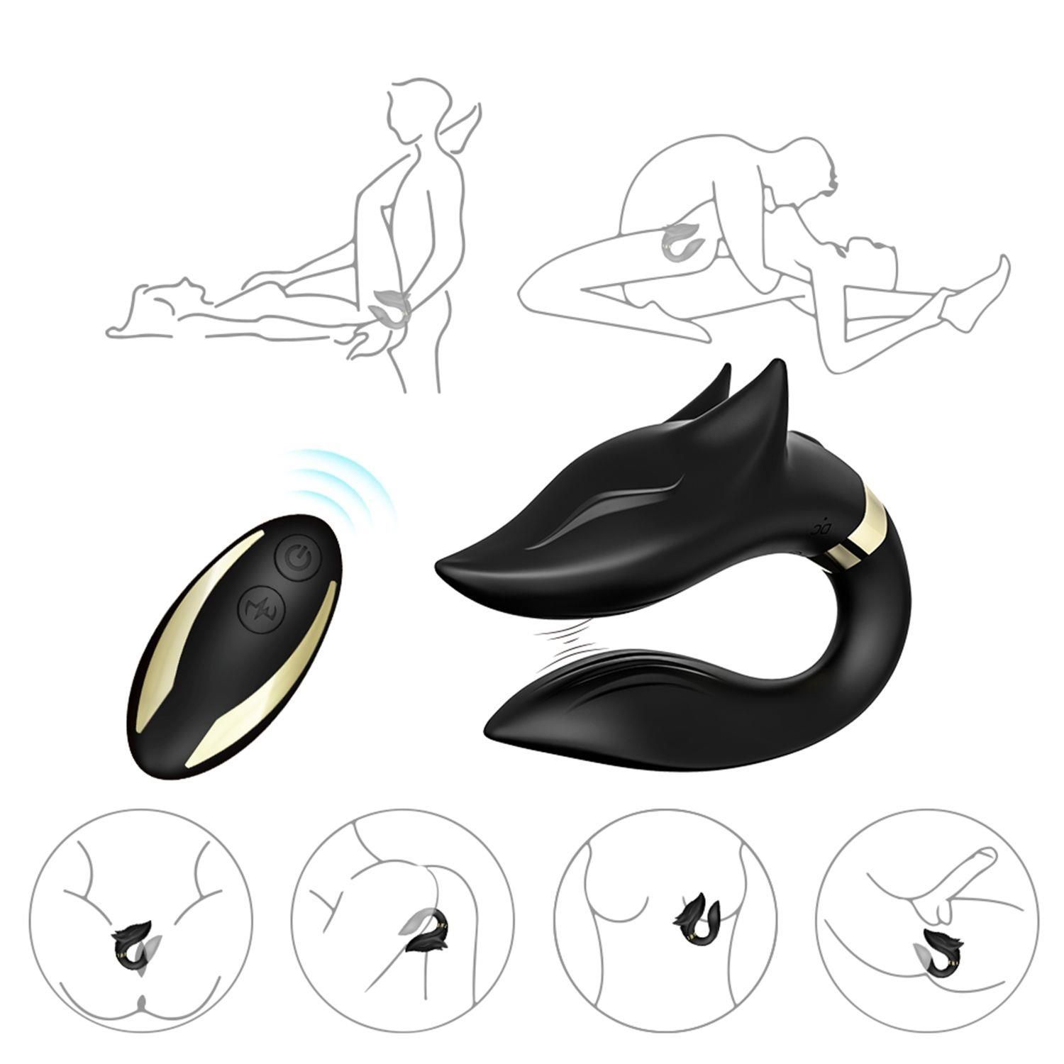 Вибратор для пар B - Series Joy Fox, 9.2 см (черный)