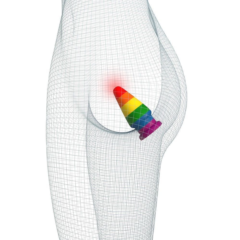 Korek analny LoveToy Pride 6, 16 cm (tęczowy)