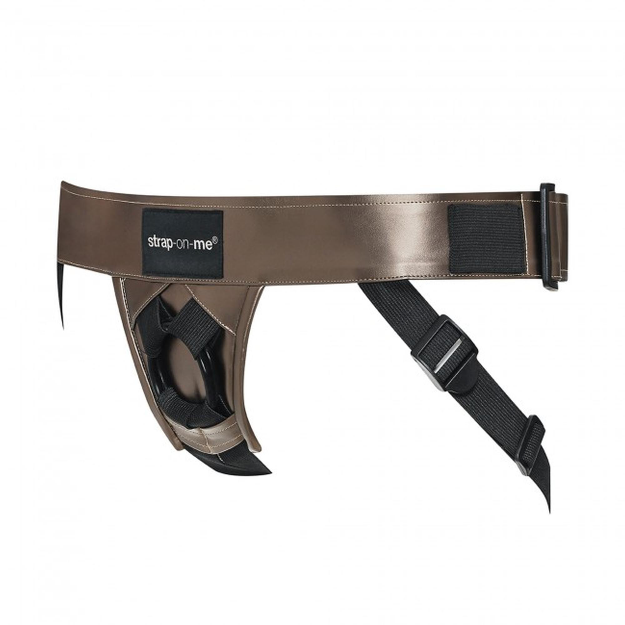 Трусы для страпона Strap-On-Me Leatherette Harness Curious, OS (серый)