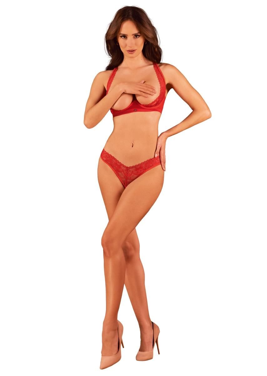 Комплект белья Obsessive Lacelove, XL/XXL (красный)