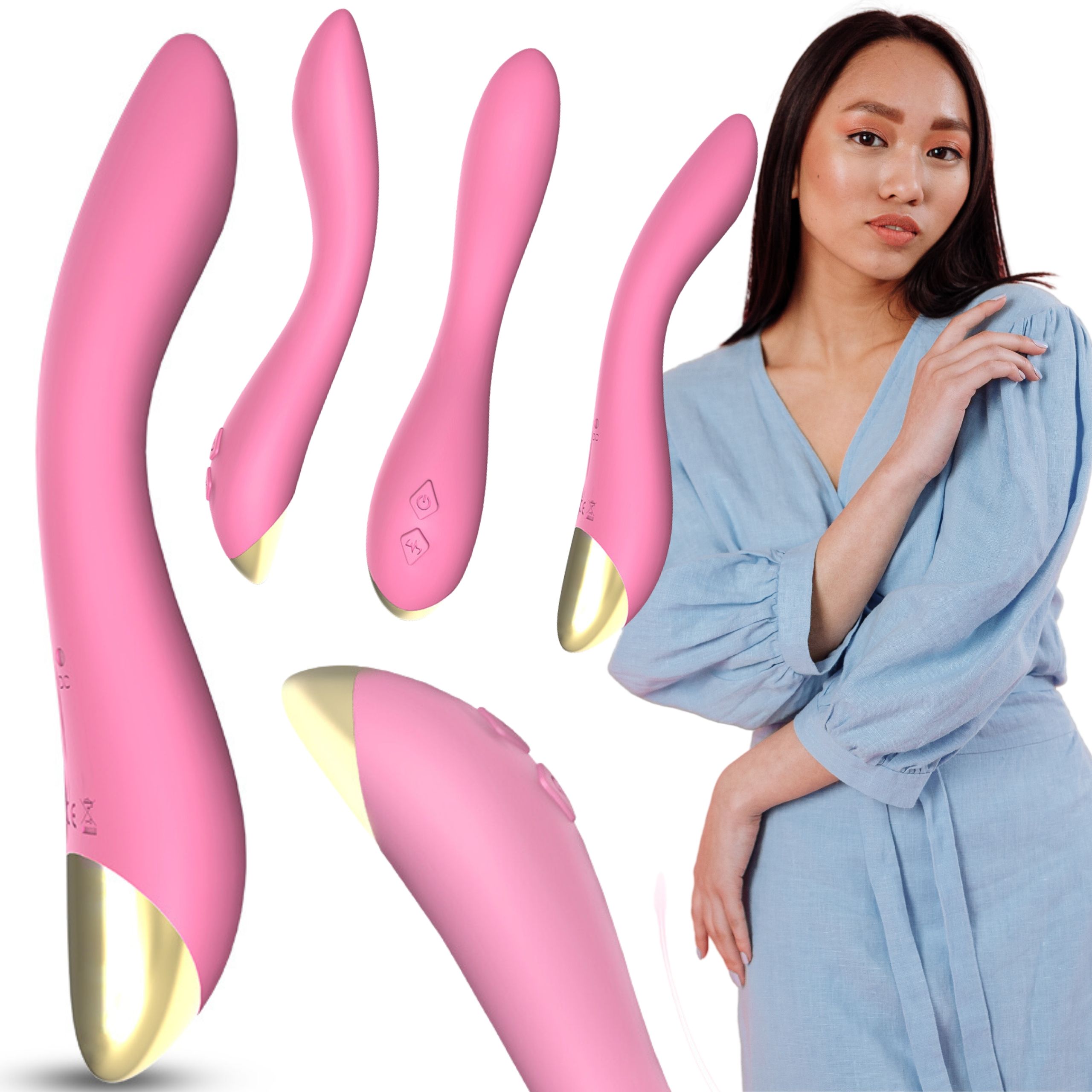 Вибратор Boss Series Flamingo, 22 см (розовый)