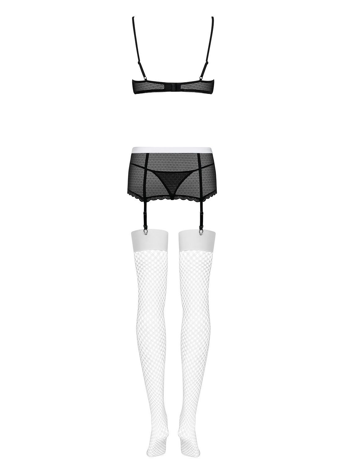 Сексуальный костюм горничной Obsessive Maidme, S/M (черный)