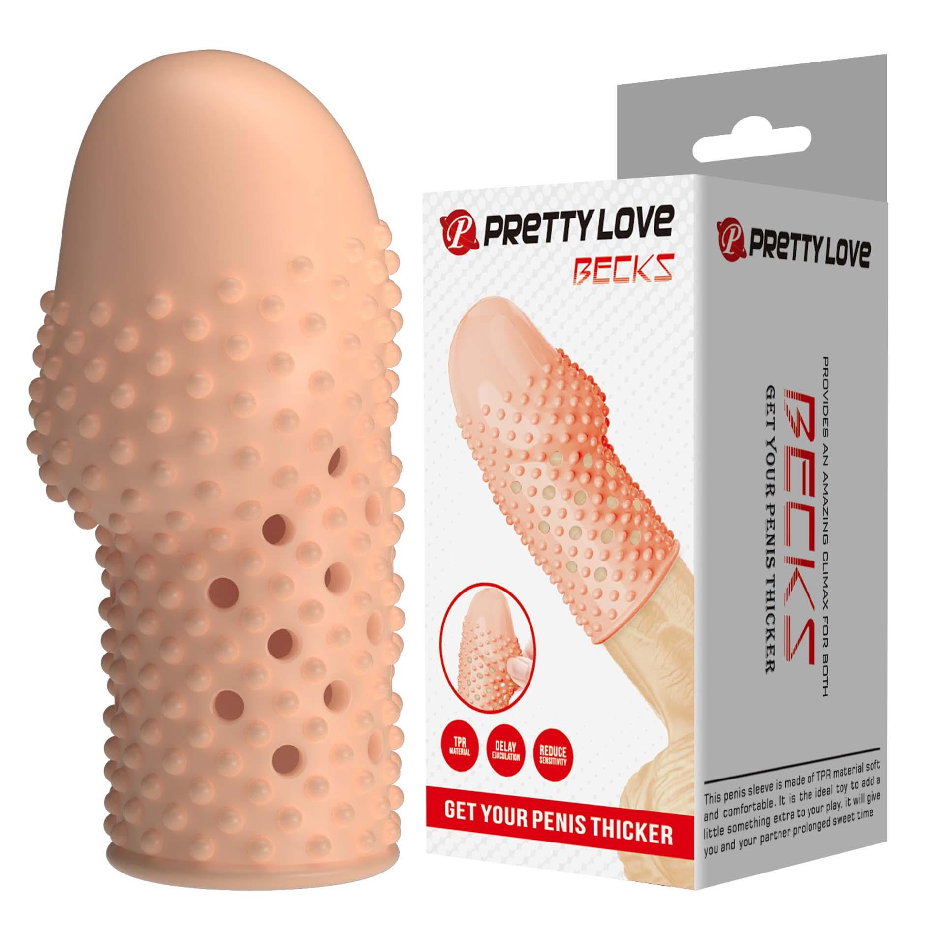 Насадка на пенис Pretty Love Penis Sleeve Becks, 8 см (телесный)