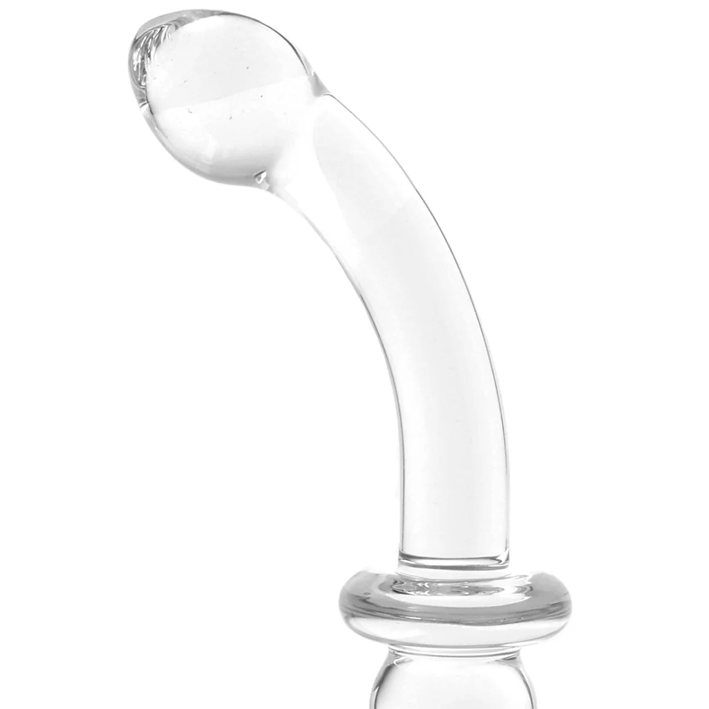 Двухсторонний фаллоимитатор G-Spot Glas Ribbed, 20.3 см (прозрачный)