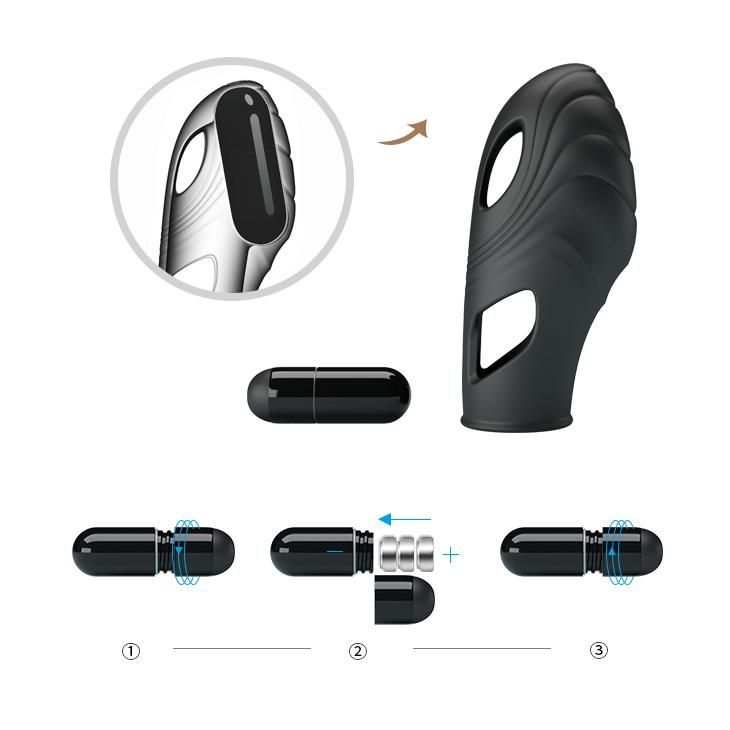 Nakładka wibracyjna na palec Pretty Love, 7,8 cm (czarny)