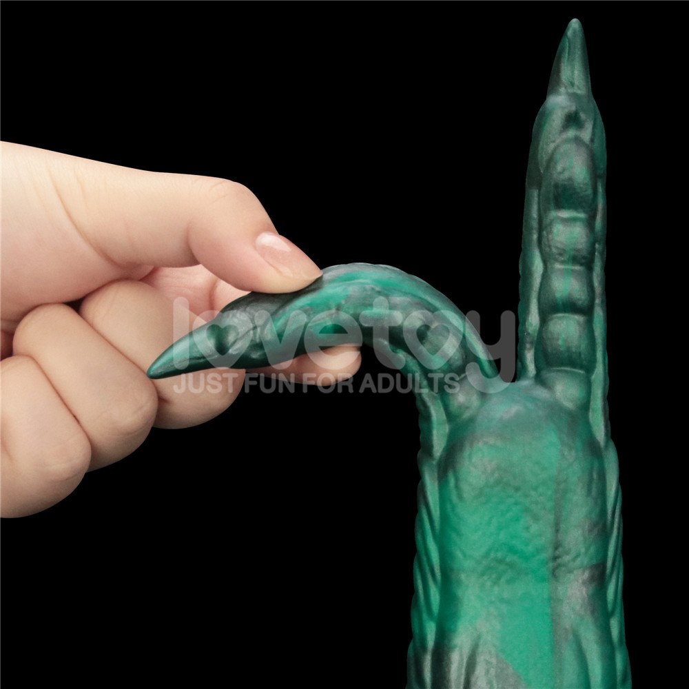 Вибратор Double-Claw Savage Charm, 19.4 см (зеленый)
