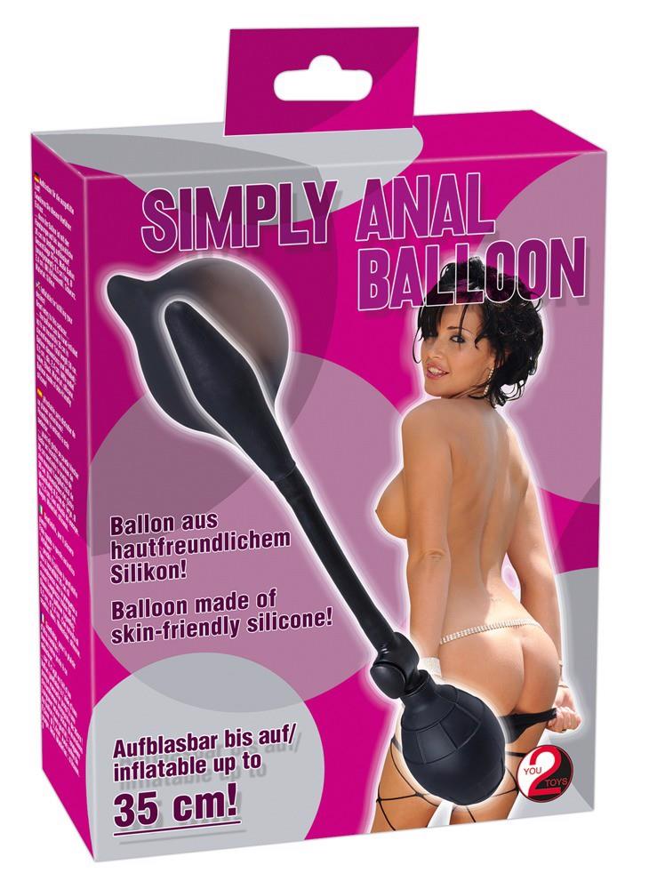Надувна анальна пробка Simply Anal Balloon, 30 см (чорний)