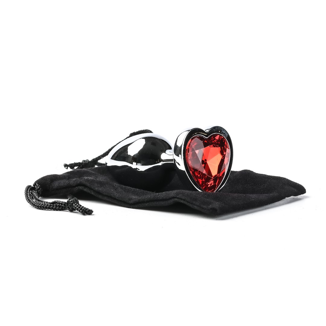 Korek Analny z kryształem Simply Pleasure S, 7 cm (czerwony)