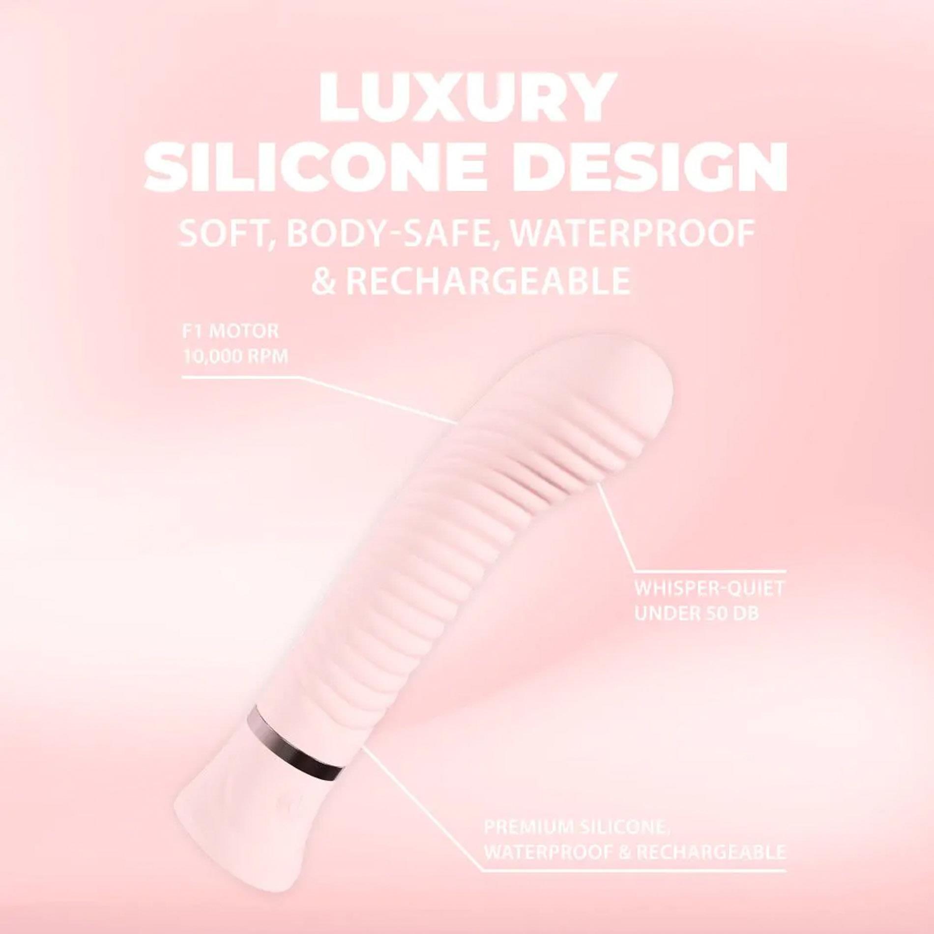 Вибратор Loveline Divine Ribbed G-Spot, 15.9 см (розовый)