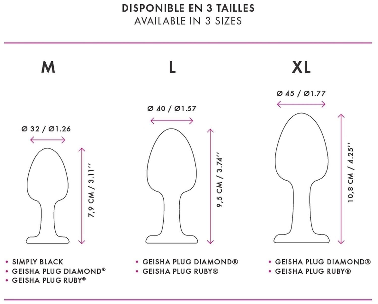 Анальна пробка Dorcel Geisha Plug Diamond M, 8 см (чорний)