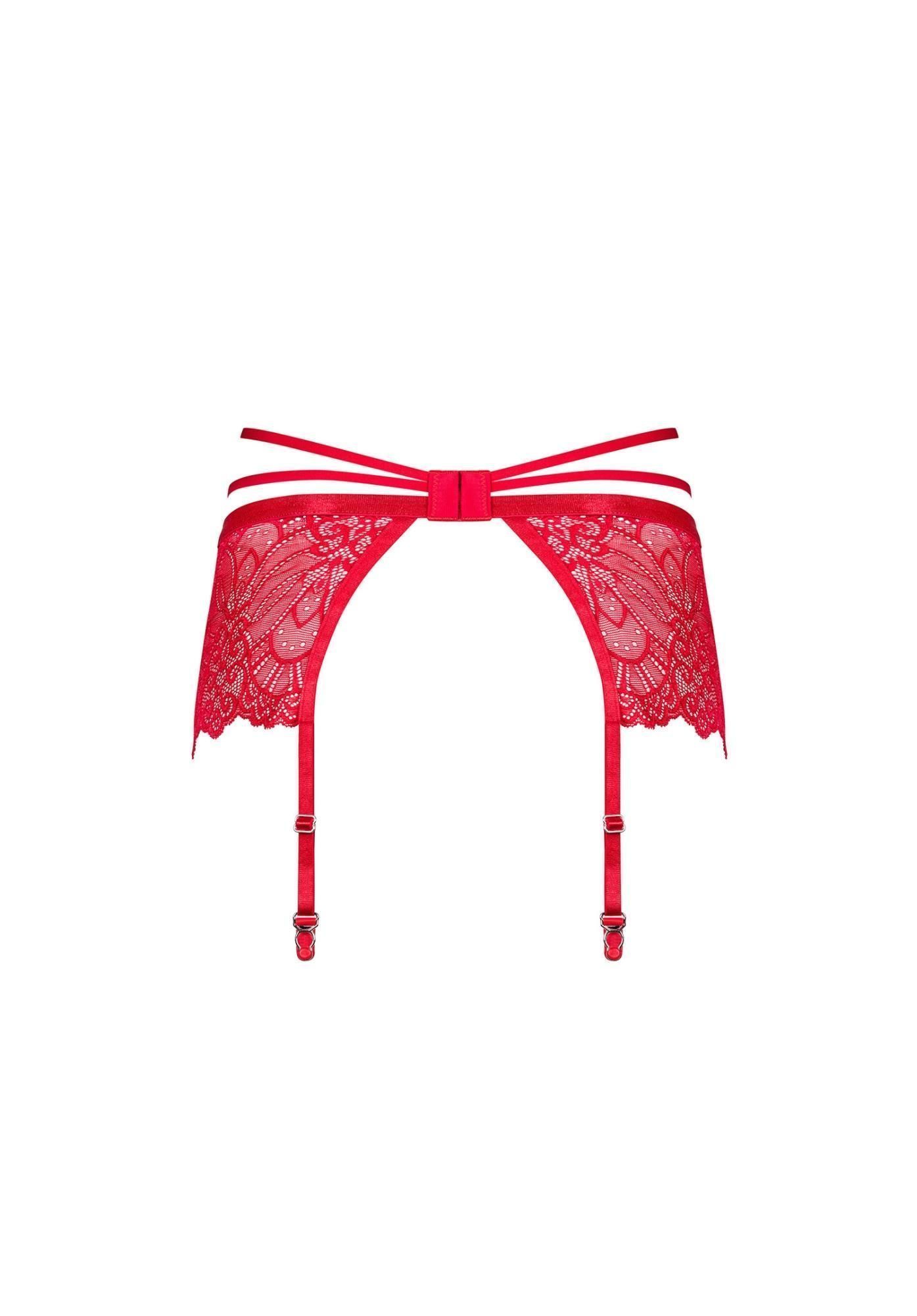 Пояс для чулок Obsessive Loventy, L/XL (красный)