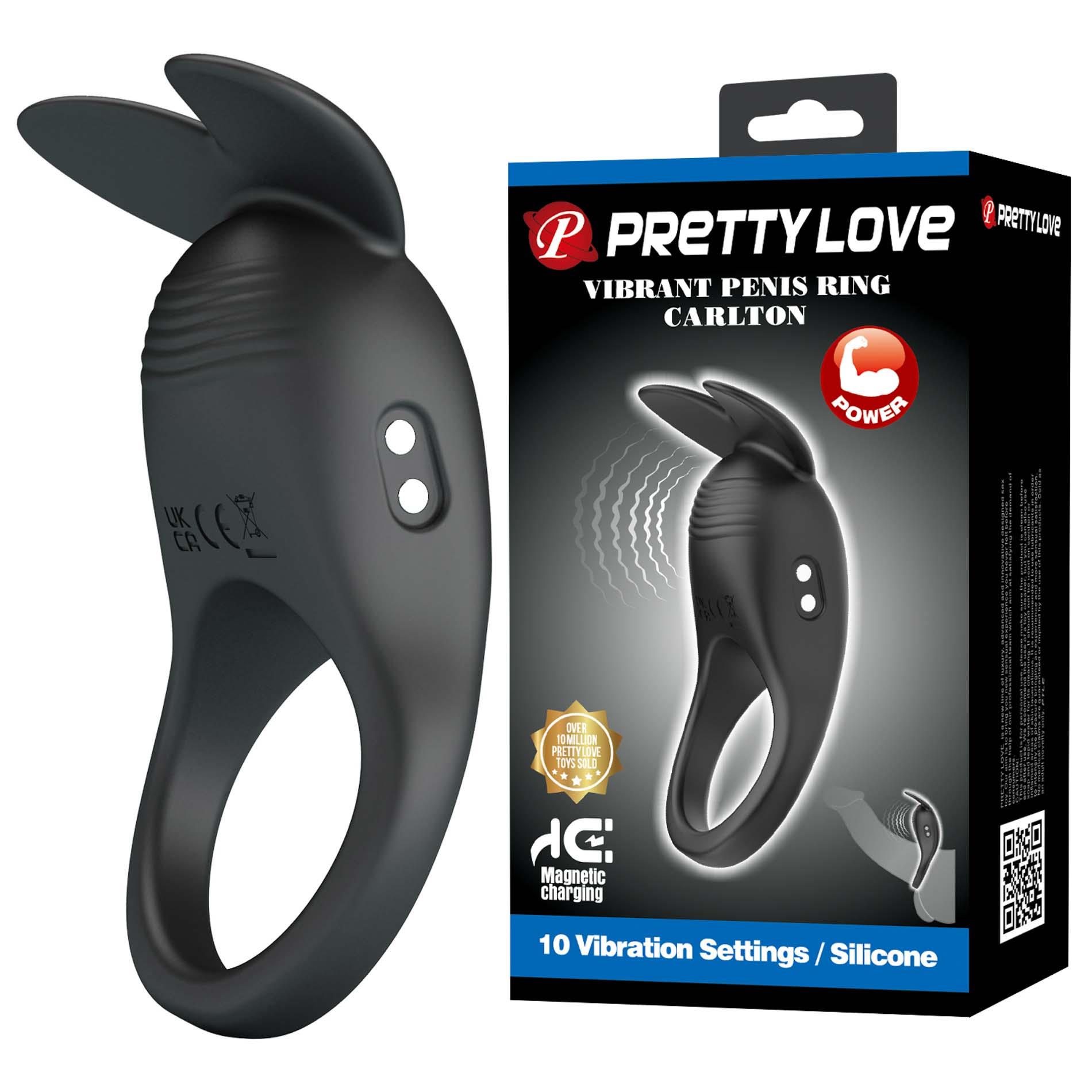 Эрекционное кольцо Pretty Love Carlton, 8.8 см (черный)