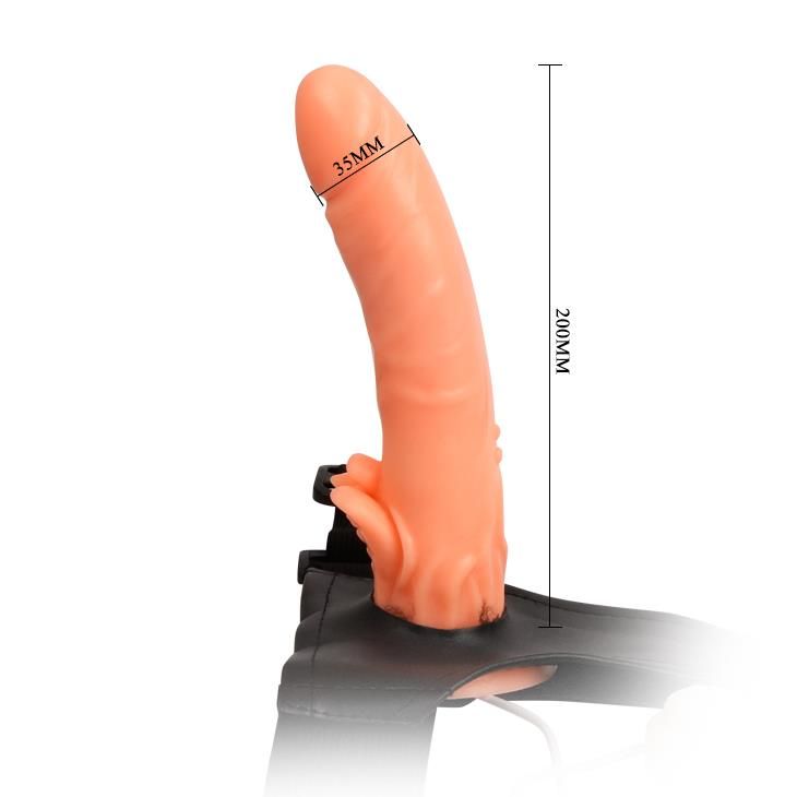 Страпон с вибрацией Baile Ultra Passionate Harness, 20 см (телесный)