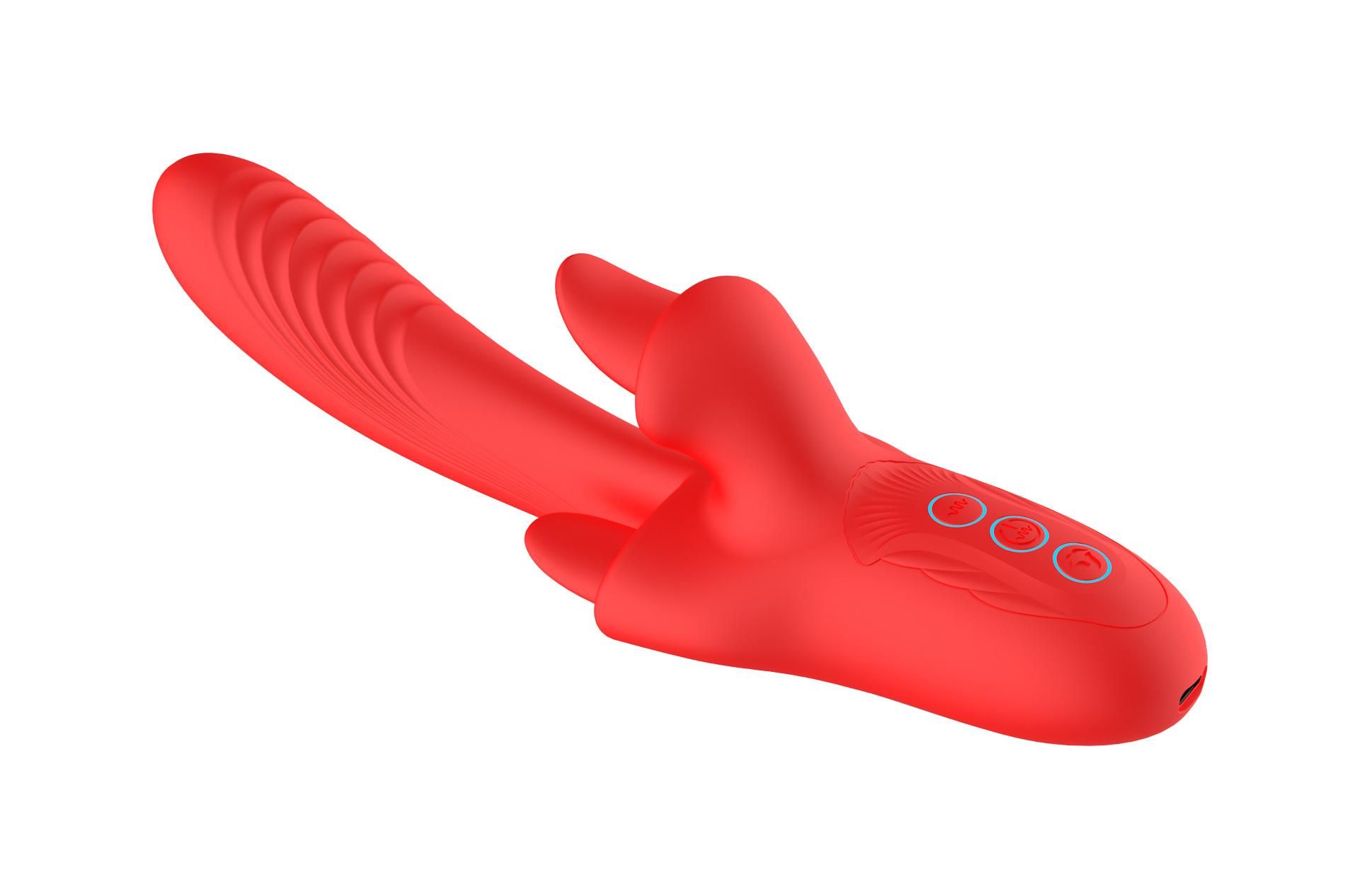 Вибратор B - Series Cute Charlie, G-Spot & Clitoral Massager, 22.6 см (красный)