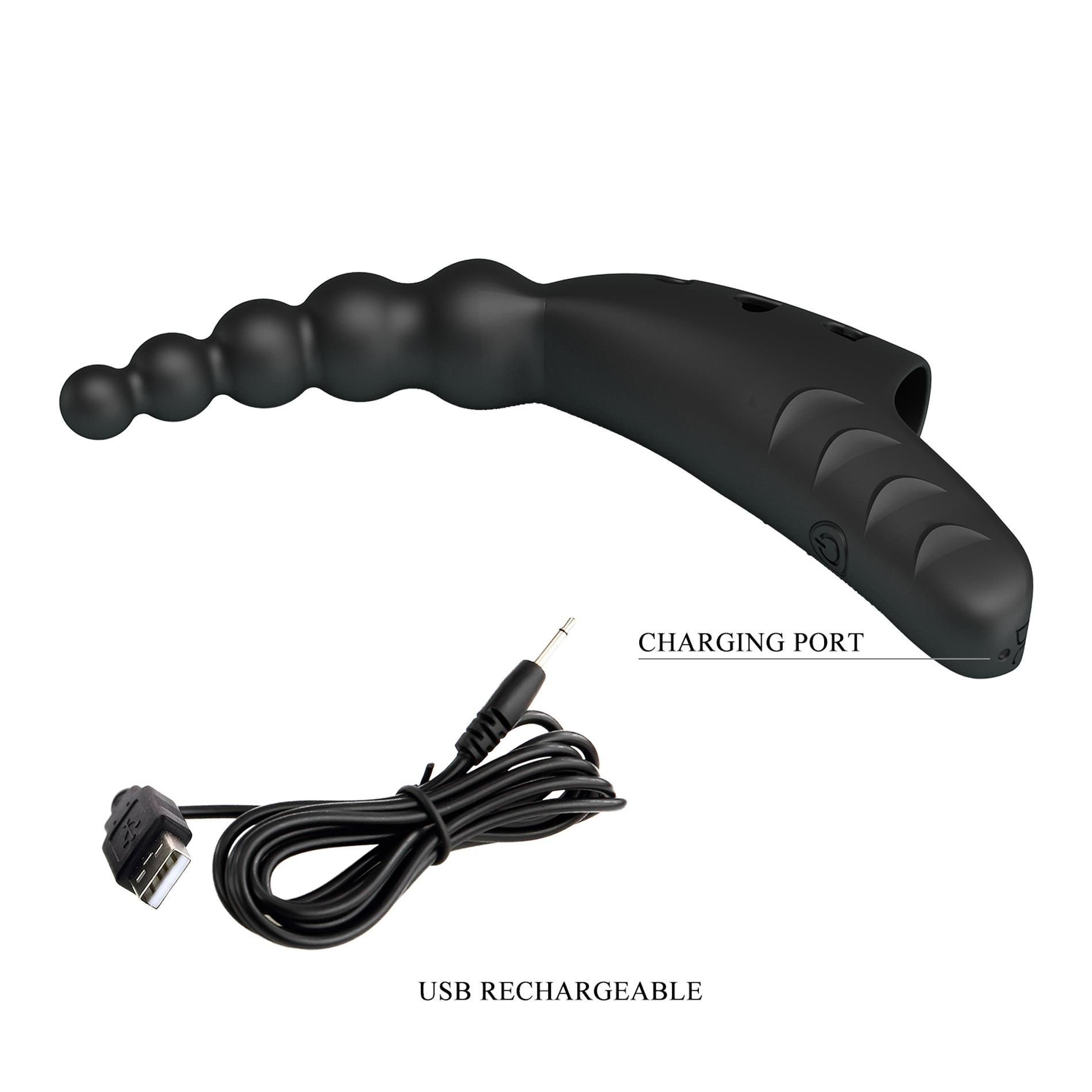 Вібратор на палець Pretty Love Jordin, 12.2 см (чорний)