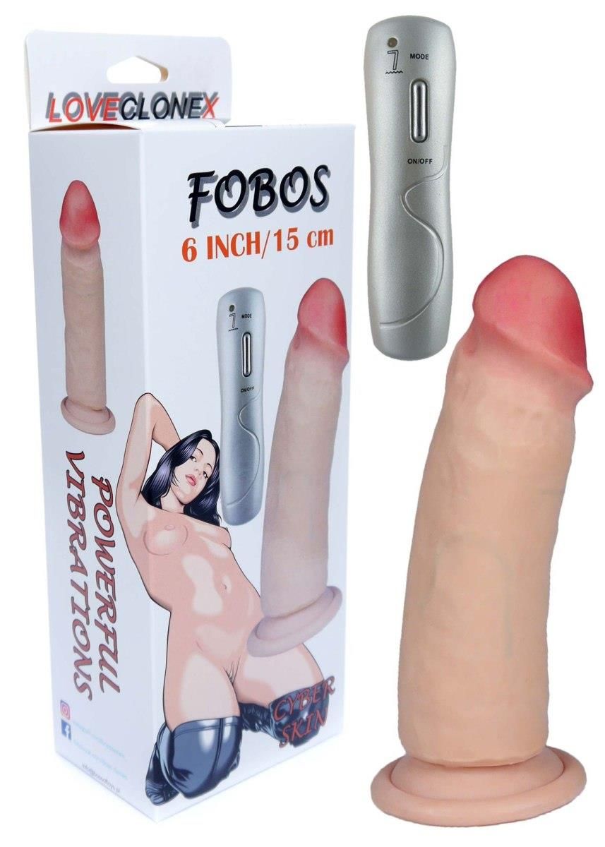 Вибратор B - Series Real Fobos 6", 18 см (телесный)