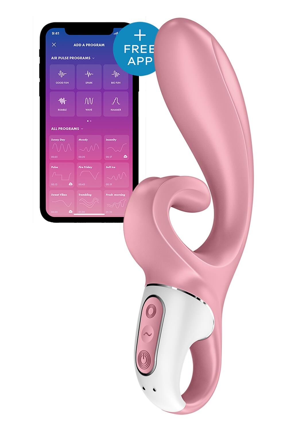 Вибратор Satisfyer Hug Me Connect App, 21 см (розовый)