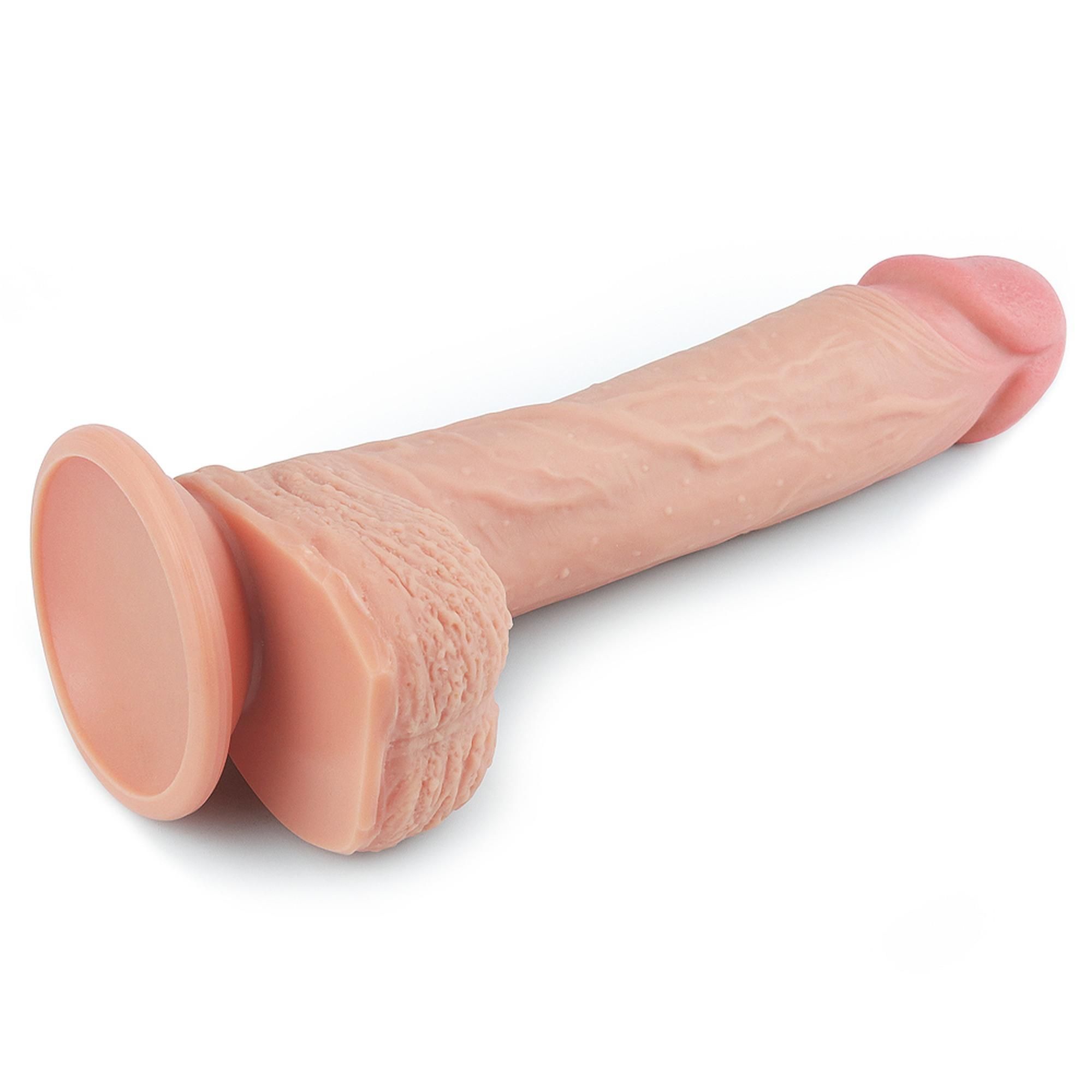 Реалистичный дилдо на присоске LoveToy Dual-Layered, 22 см (телесный)