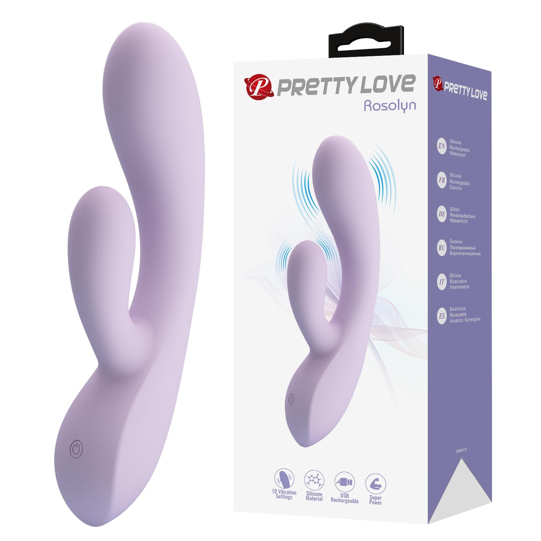 Вибратор-кролик Pretty Love Rosolyn, 19 см (фиолетовый)